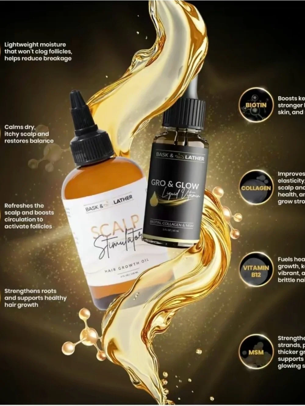 Scalp Stimulator Hair Growth Oil — Amber